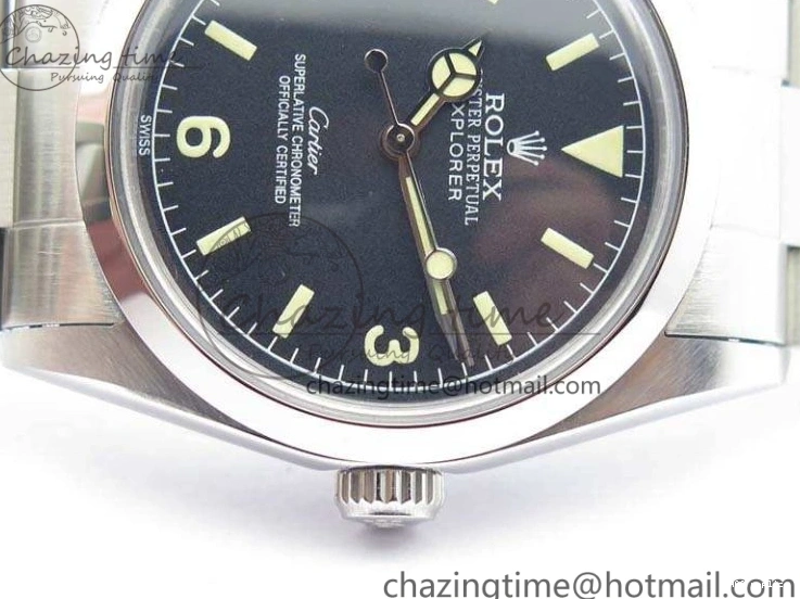 Aaa replica Dial Vintage Black Markers SS 3545 Cartier On Practical Ref.1016 A23J Cream Bracelet Explorer 1103